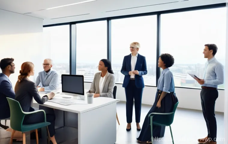 스킬 기반 교육 모델에서의 소프트 스킬의 중요성 - **Prompt:** A vibrant, dynamic image of a diverse group of professionals (men and women, varying age...